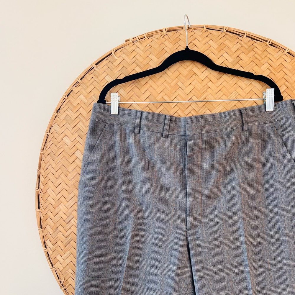 Dior Men's Gray Plaid Dress Pants